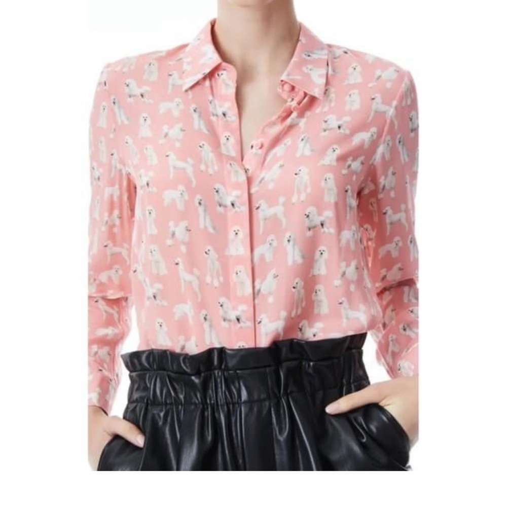 Pink Dog Print Women's Top
